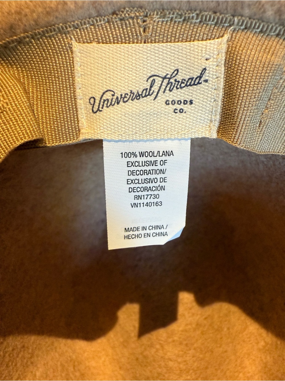 Universal Thread Brown Felt Fedora Hat with Slim Band - Picture 3 of 3